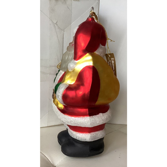 Santa Christmas Tree Ornament Large Mercury Glass 9” In Box Vntg By Roman EUC - Picture 5 of 11